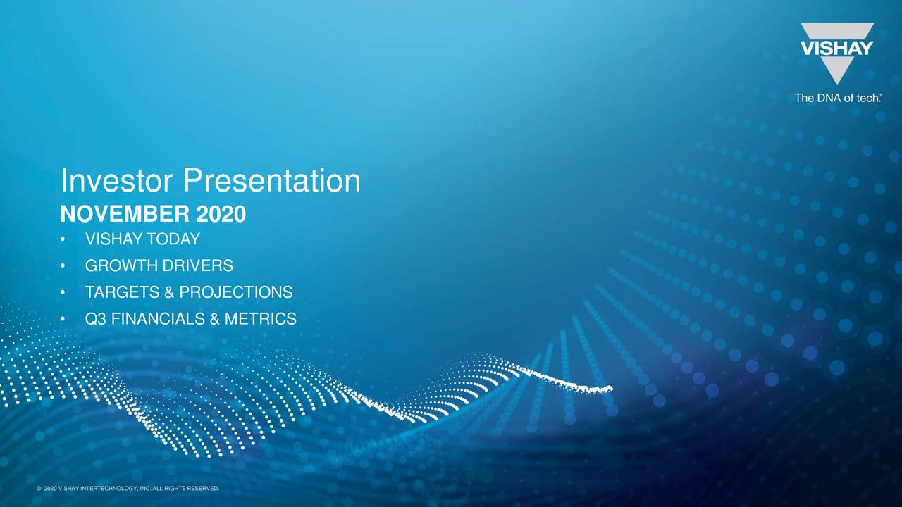 Vishay Intertechnology, Inc. 2020 Q3 - Results - Earnings Call ...