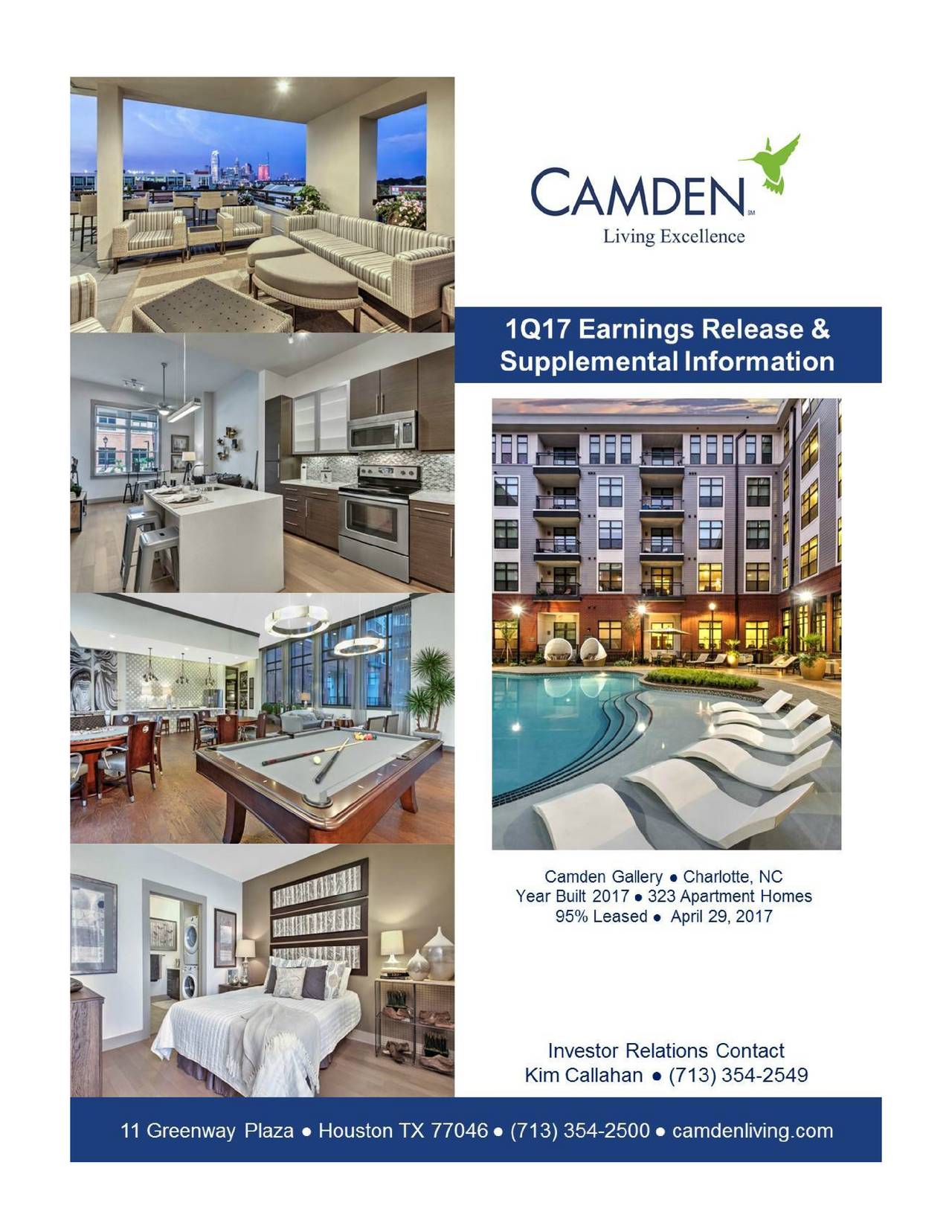 Camden Property Trust 2017 Q1 Results Earnings Call Slides Camden
