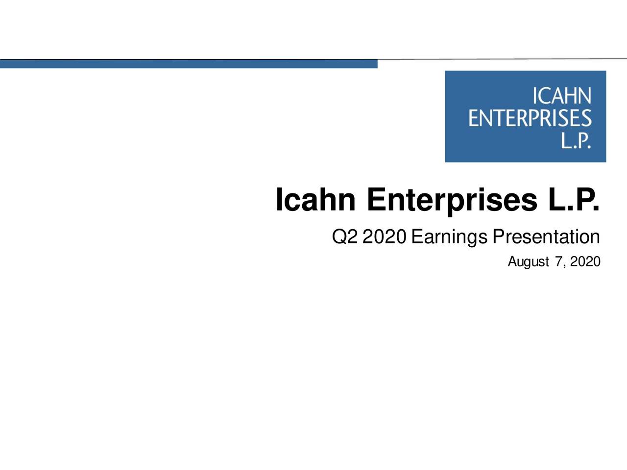 Icahn Enterprises L.P. 2020 Q2 - Results - Earnings Call Presentation ...