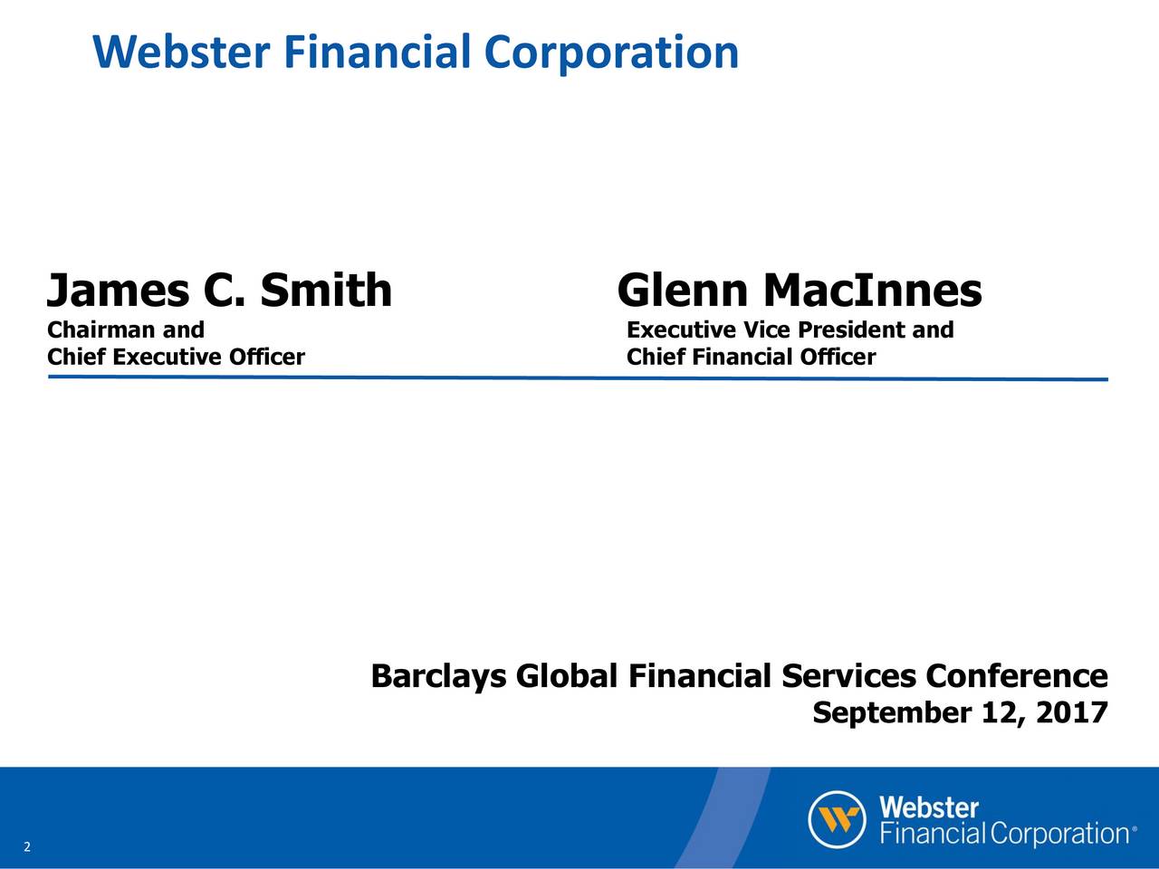 Webster Financial Corporation (WBS) Presents At Barclays 2017 Global ...