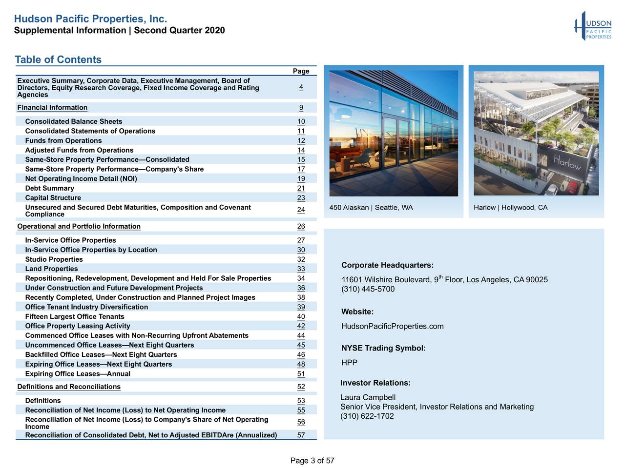 Hudson Pacific Properties, Inc. 2020 Q2 Results Earnings Call