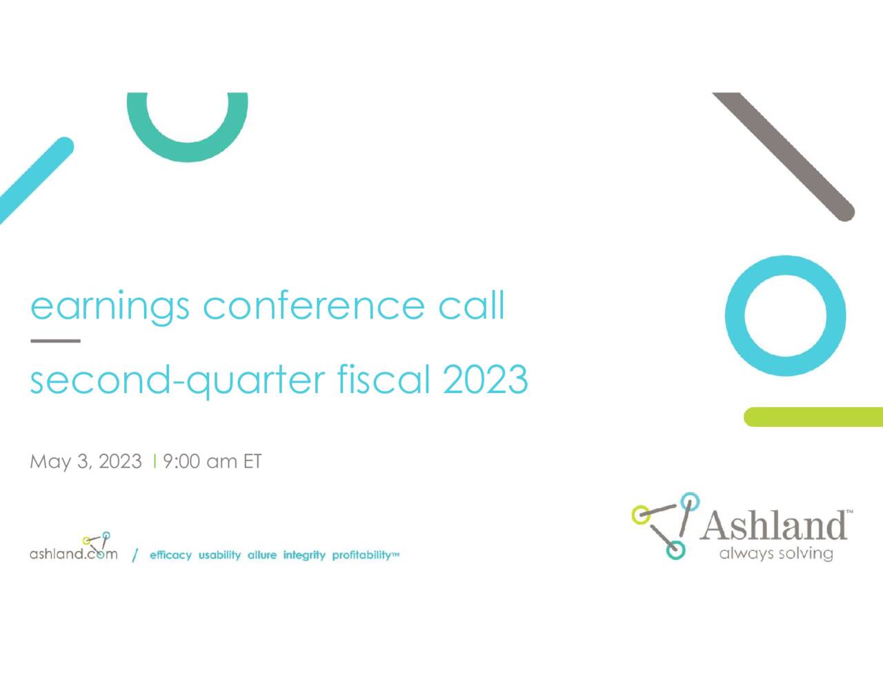 Ashland Inc. 2023 Q2 Results Earnings Call Presentation (NYSEASH