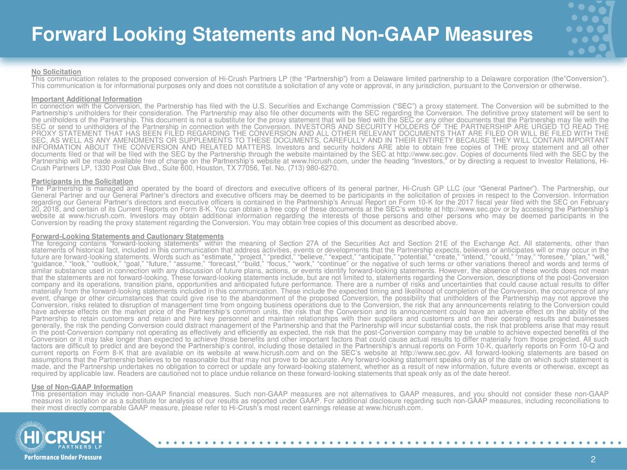 Forward Looking Statements and Non-GAAP Measures