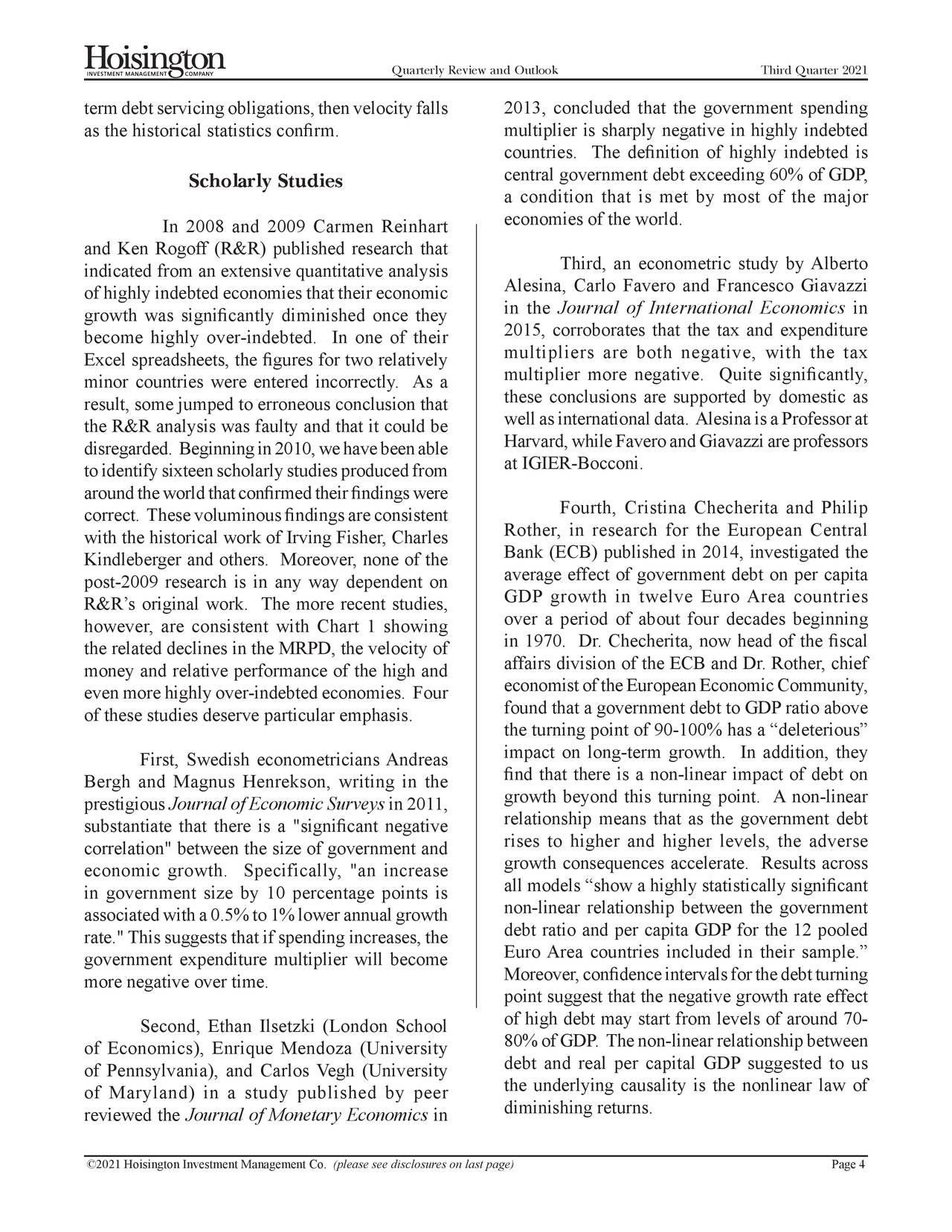 Hoisington Investment Management Q3 2021 Investor Letter Seeking Alpha