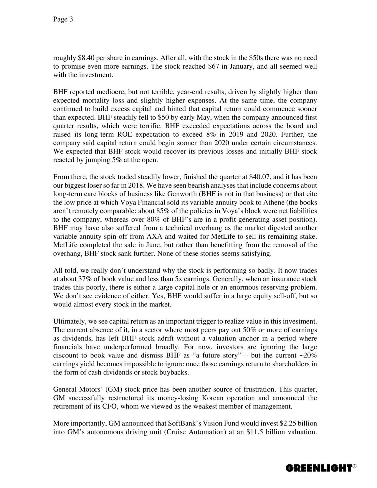 Greenlight Capital s David Einhorn Q2 2018 Letter NASDAQ GLRE 