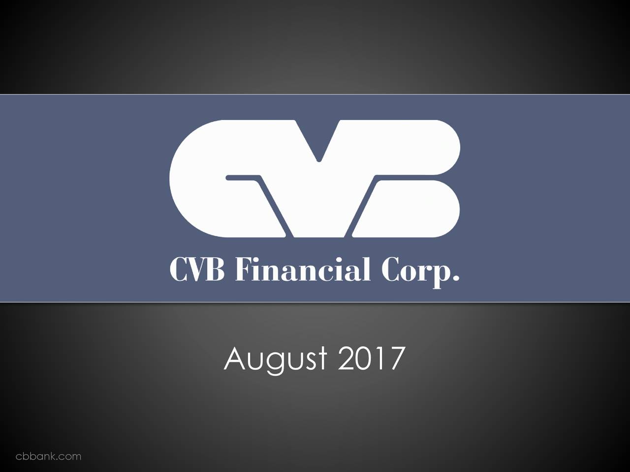 Cvb Financial Cvbf Presents At Kbw Community Bank Investor