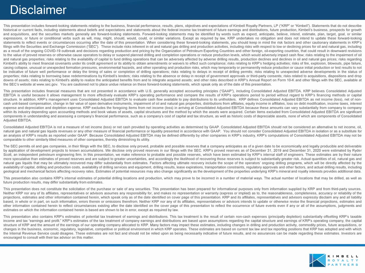 Kimbell Royalty Partners, LP 2021 Q2 Results Earnings Call