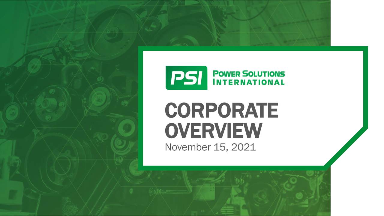 Power Solutions International (PSIX) Investor Presentation Slideshow