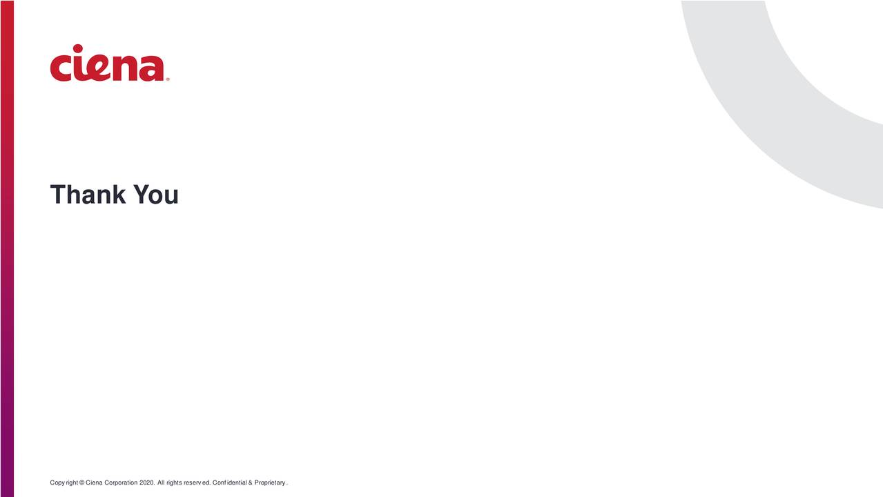 Ciena Corporation 2020 Q1 Results Earnings Call Presentation (NYSE