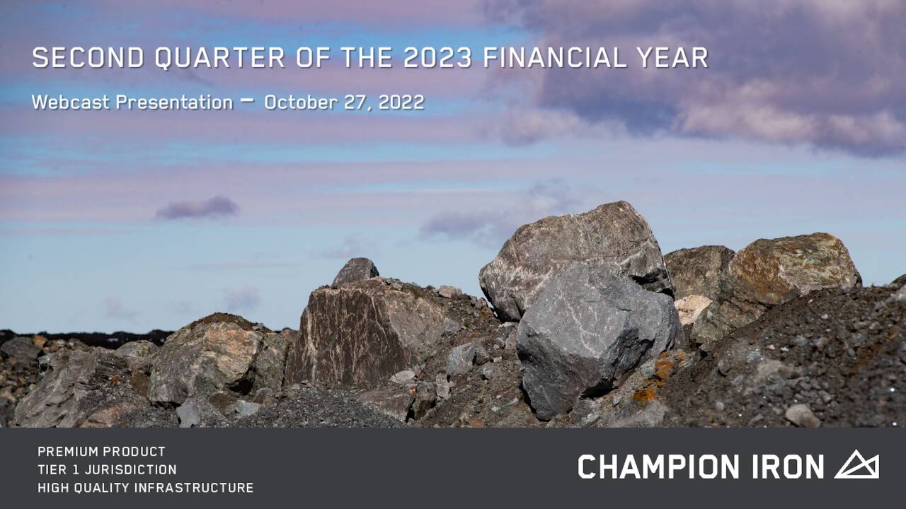 Champion Iron Limited 2023 Q2 Results Earnings Call Presentation