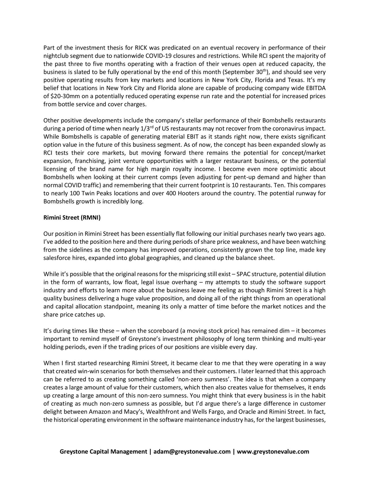 Greystone Capital Q3 2020 Letter To Clients Seeking Alpha