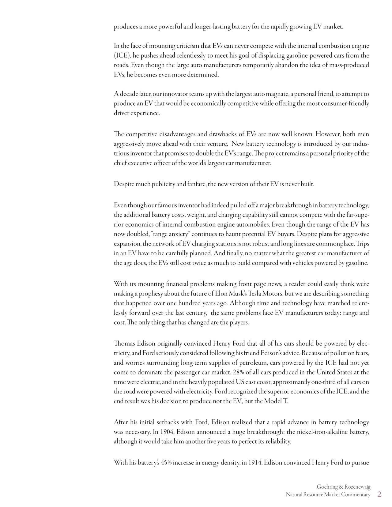 DéJà Vu A History And Study Of Electric Vehicles And The Oil Market