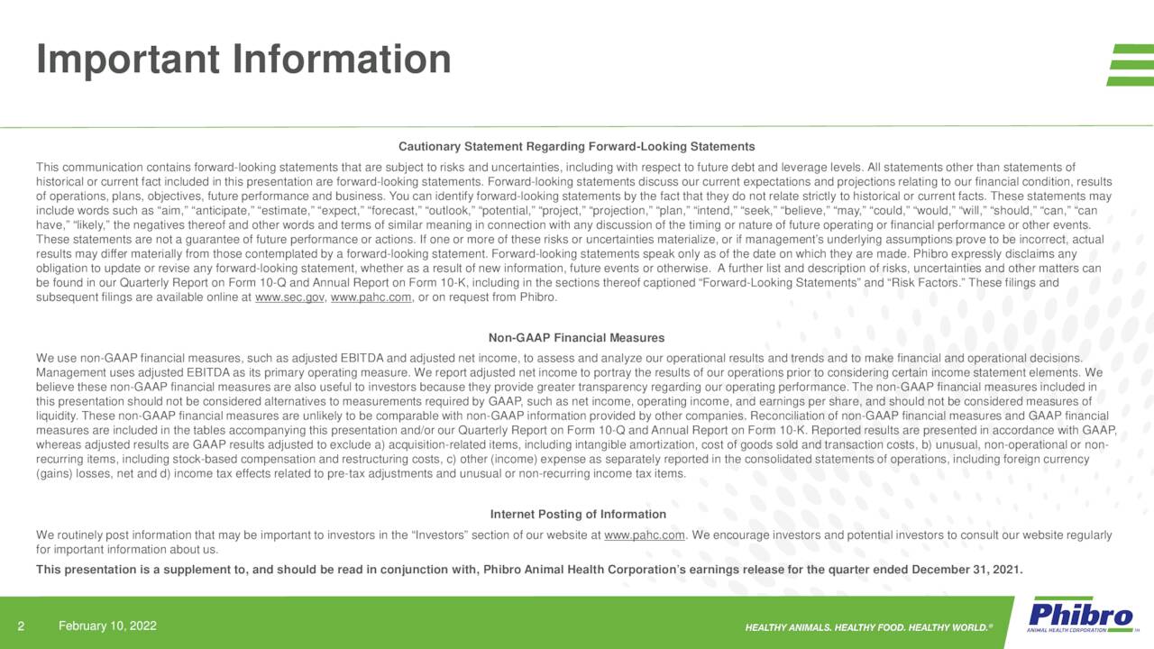 Phibro Animal Health Corporation 2022 Q2 - Results - Earnings Call ...