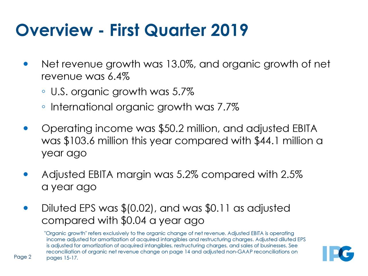 The Interpublic Group of Companies, Inc. 2019 Q1 - Results - Earnings