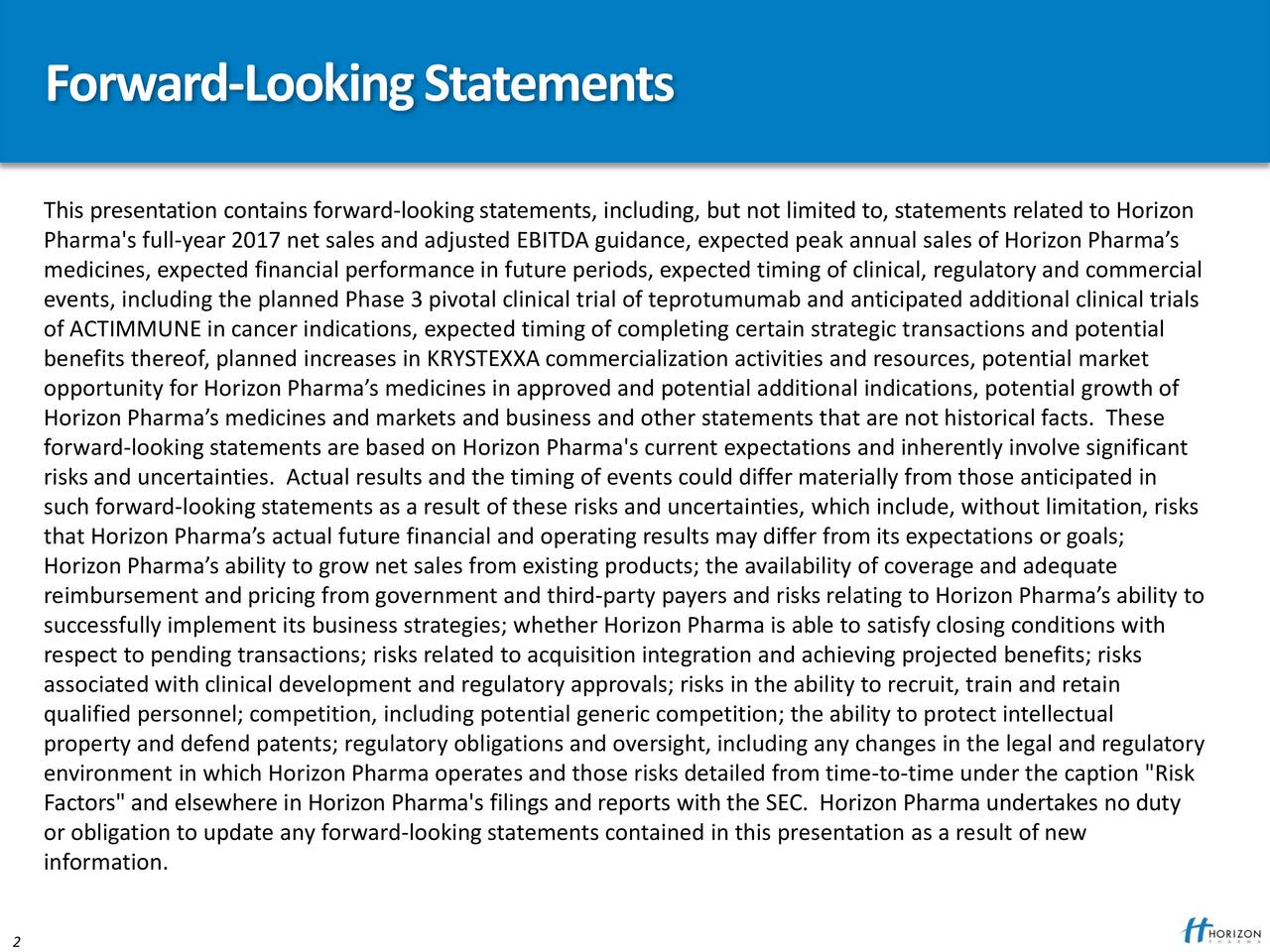 Horizon Pharma (HZNP) Presents At JMP Securities Life Sciences ...