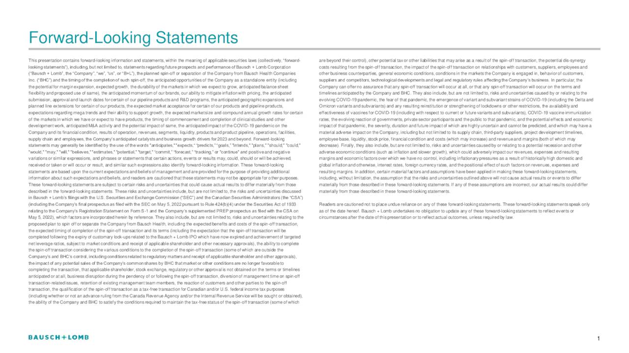 Bausch + Lomb (BLCO) Presents At 41st Annual Healthcare Conference