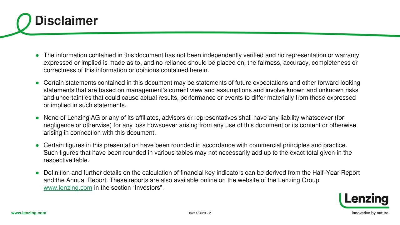 Lenzing Aktiengesellschaft 2020 Q3 Results Earnings Call Presentation Otcmkts Lnznf Seeking Alpha