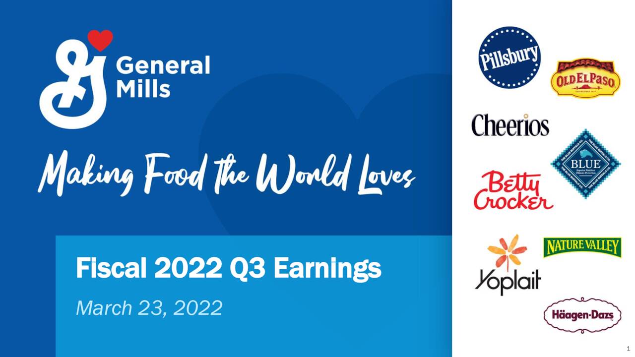 General Mills, Inc. 2022 Q3 Results Earnings Call Presentation