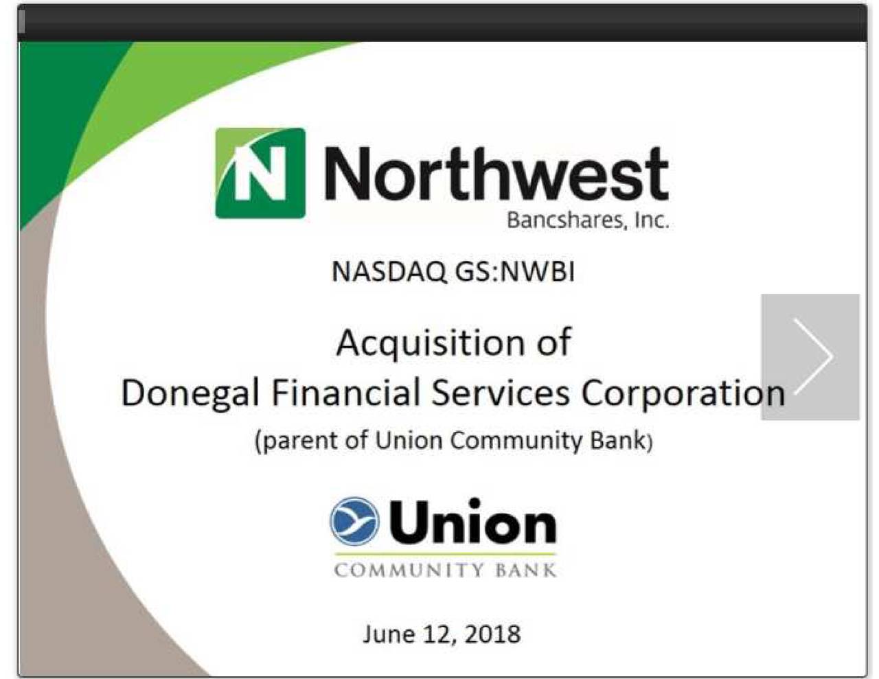 Northwest Bancshares (NWBI) Acquisition Of Donegal Financial Services