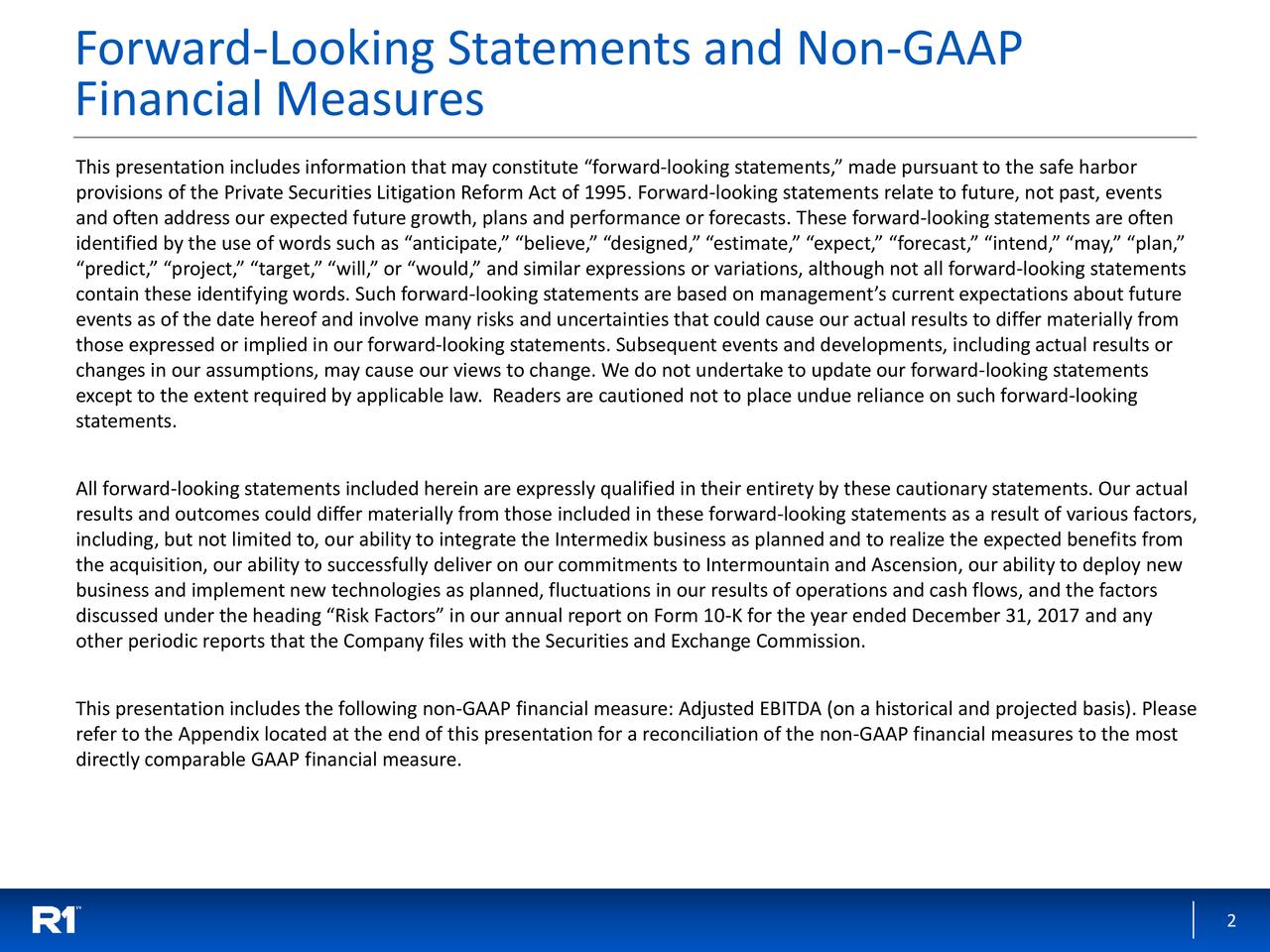 R1 RCM (RCM) Presents At 37th Annual J.P. Morgan Healthcare Conference -  Slideshow (NASDAQ:RCM) | Seeking Alpha