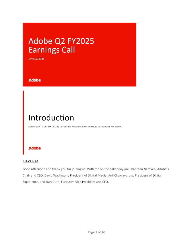 Adobe Inc. 2025 Q2 - Results - Earnings Call Presentation (NASDAQ:ADBE ...