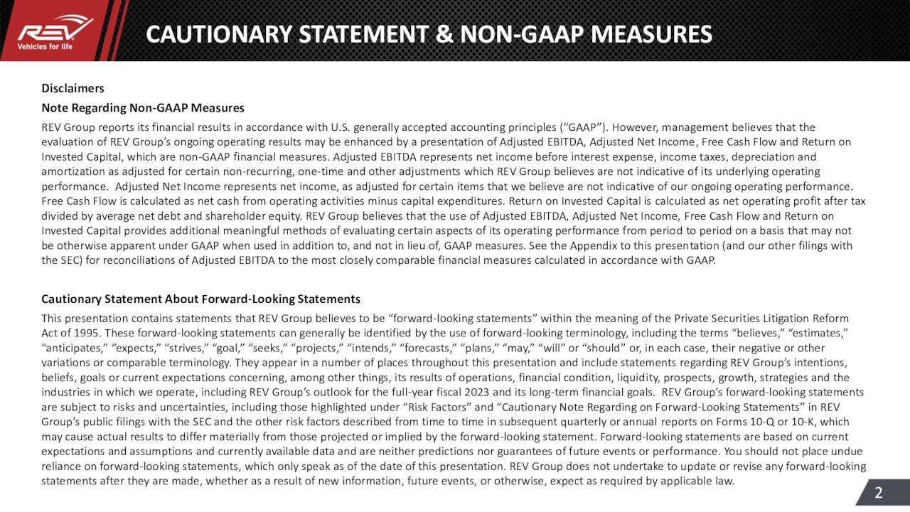 CAUTIONARY STATEMENT & NON-GAAP MEASURES