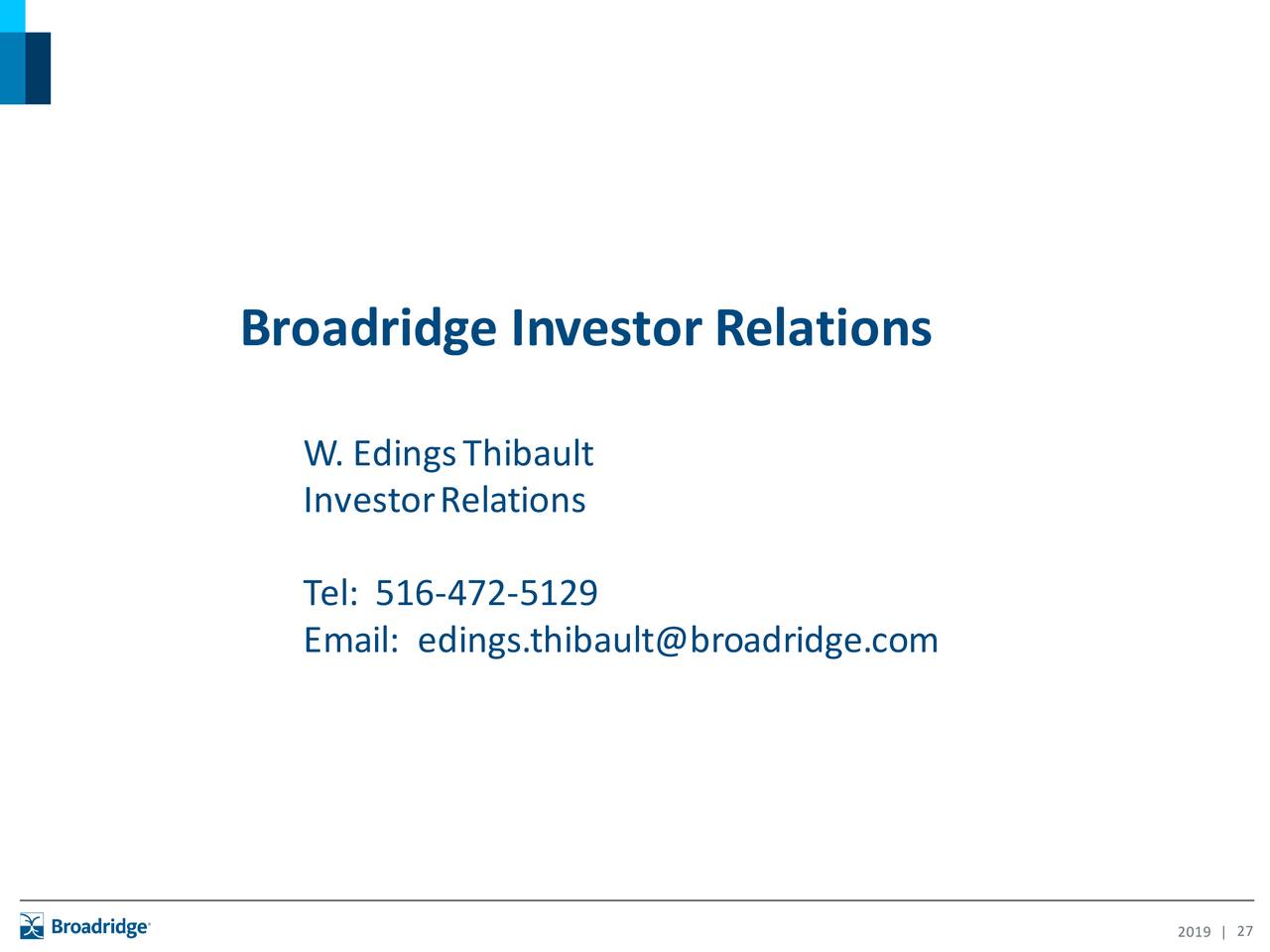 Broadridge Financial Solutions, Inc. 2019 Q2 - Results - Earnings Call ...