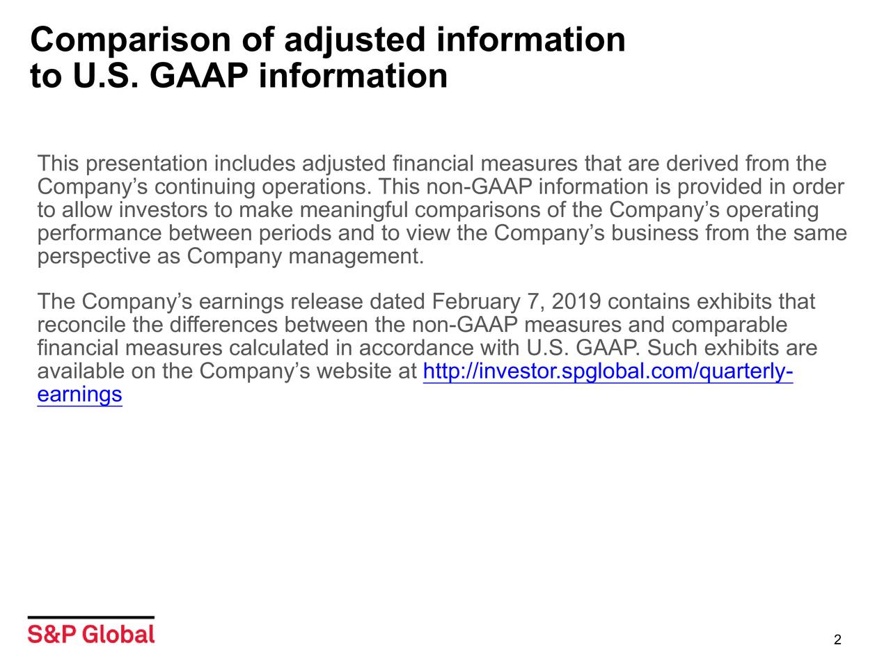 Comparison of adjusted information