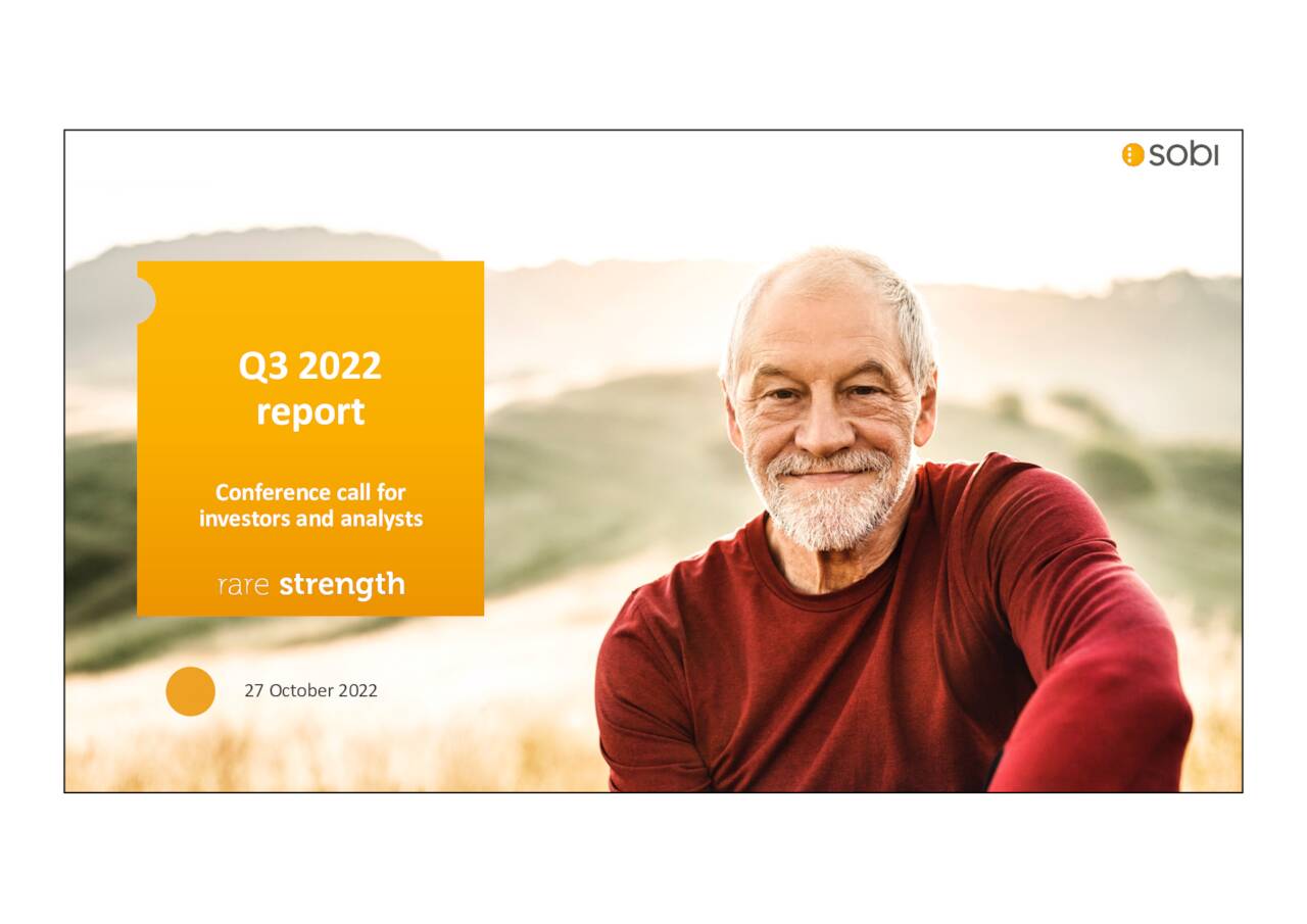 Swedish Orphan Biovitrum AB publ 2022 Q3 Results Earnings Call swedish-orphan-biovitrum-ab-publ-2022-q3-results-earnings-call