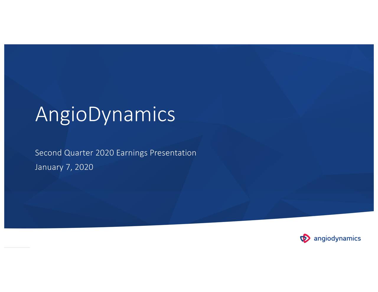 AngioDynamics, Inc. 2020 Q2 - Results - Earnings Call Presentation ...