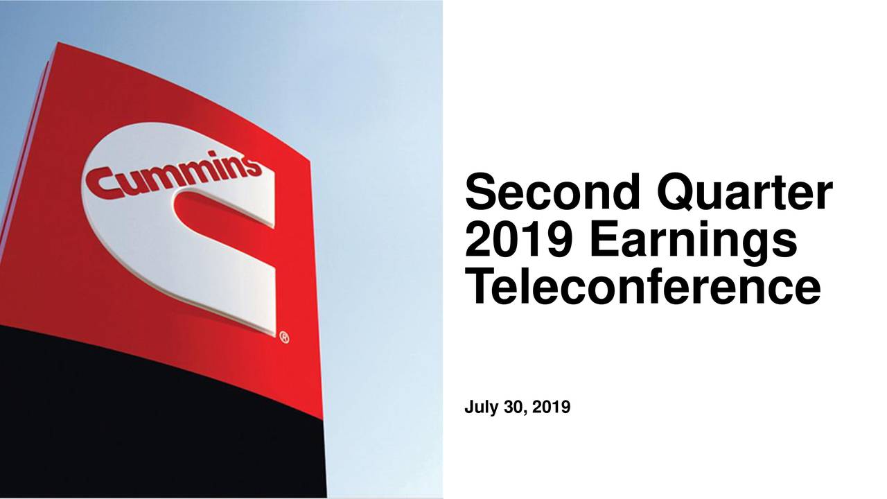 Cummins Inc. 2019 Q2 - Results - Earnings Call Slides (NYSE:CMI ...