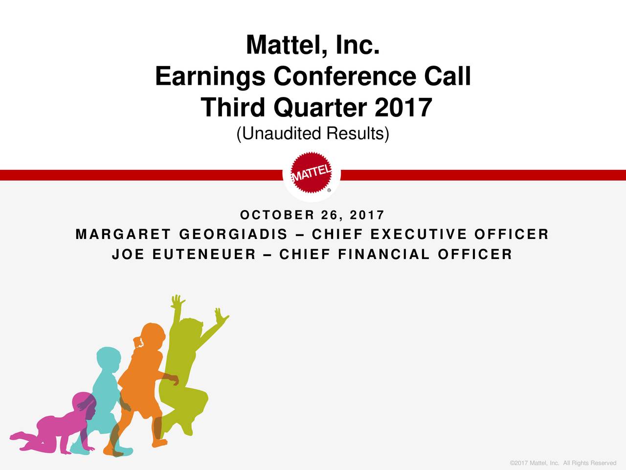 Mattel, Inc. 2017 Q3 Results Earnings Call Slides (NASDAQMAT