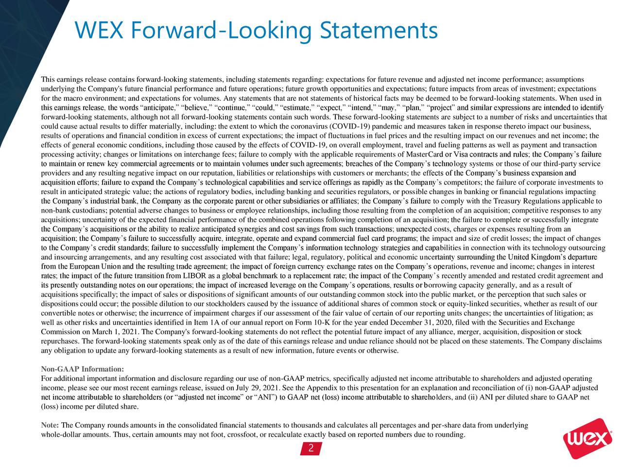 WEX Inc. 2021 Q2 - Results - Earnings Call Presentation (NYSE:WEX ...