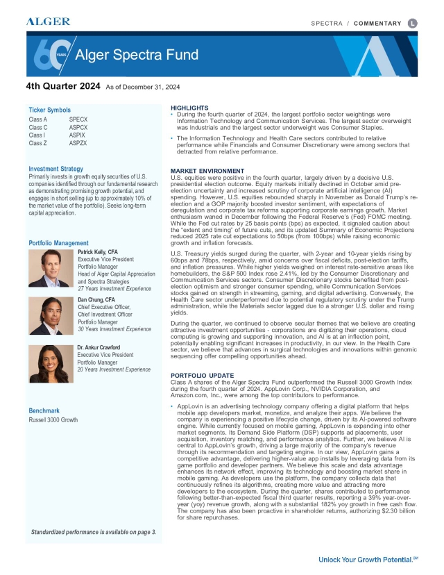 Alger Spectra Fund Q4 2024 Commentary (Mutual Fund:SPECX) | Seeking Alpha