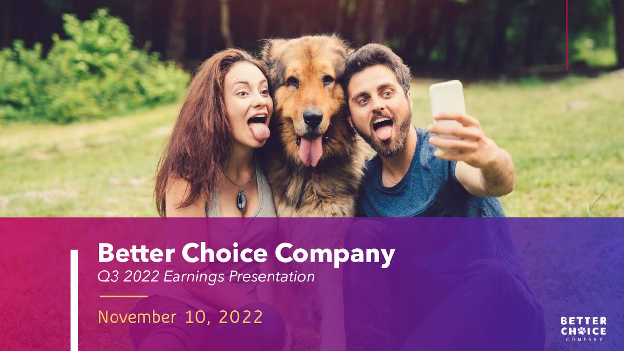 Better Choice Company Inc. 2022 Q3 Results Earnings Call