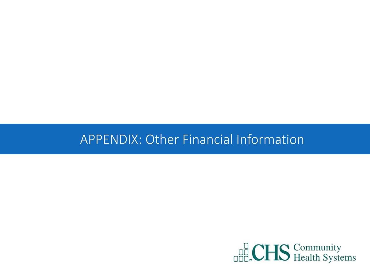 APPENDIX: Other Financial Information