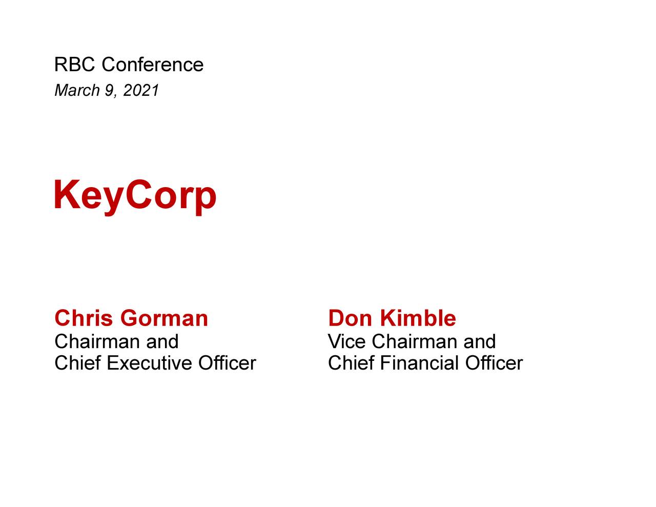 KeyCorp (KEY) Presents At RBC Capital Markets Global Financial