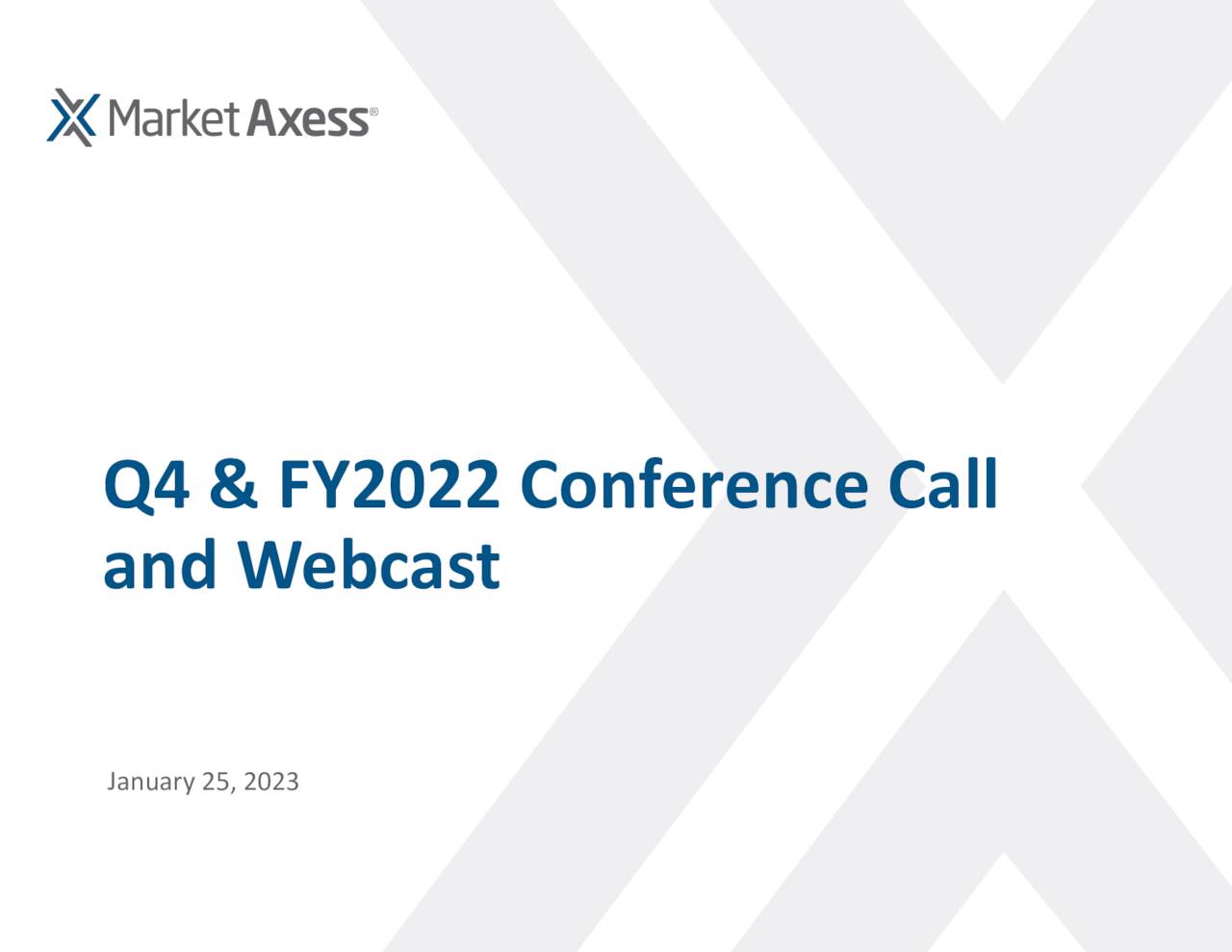 MarketAxess Holdings Inc. 2022 Q4 Results Earnings Call