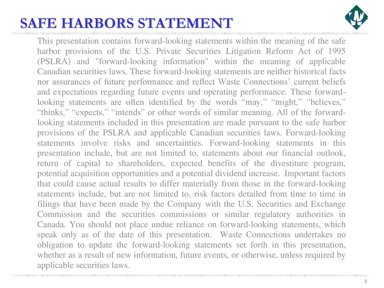 Waste Connections, Inc. 2017 Q2 Results Earnings Call Slides (NYSE