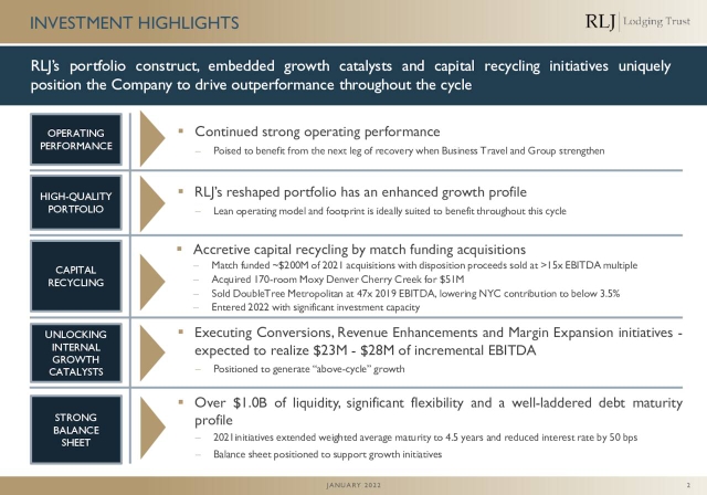 RLJ Lodging Trust (RLJ) Portfolio Update (Slideshow) (NYSE:RLJ ...