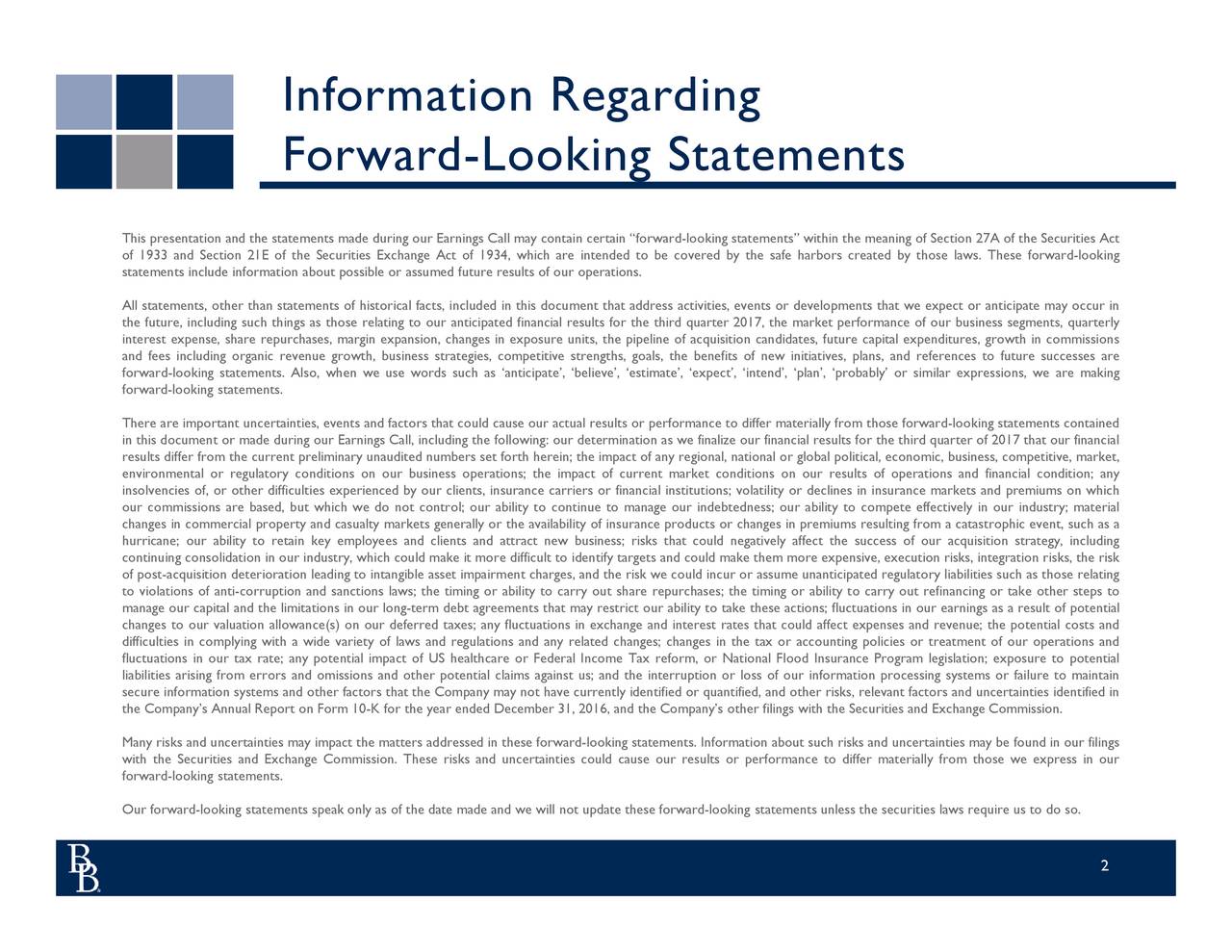 Brown & Brown Insurance 2017 Q3 Results Earnings Call Slides (NYSE