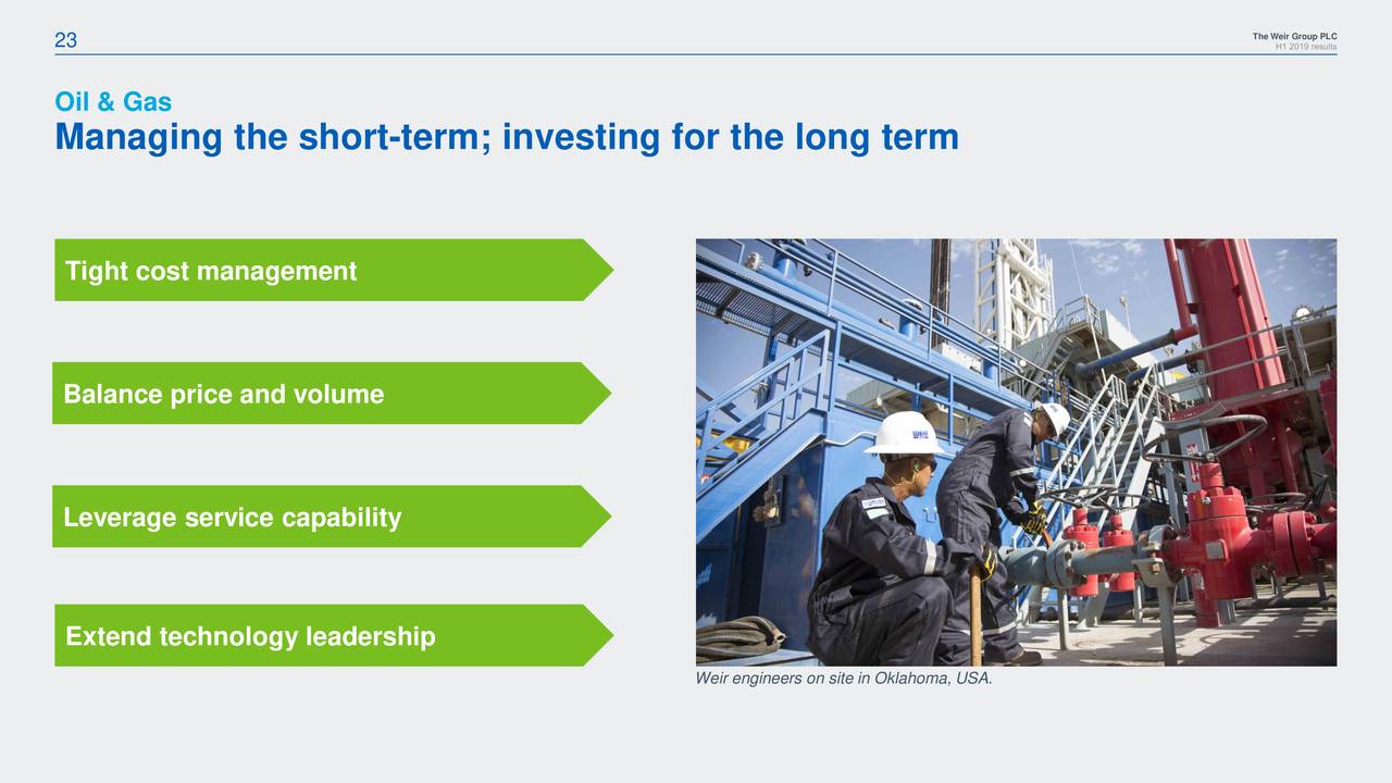The Weir Group PLC 2019 Q2 Results Earnings Call Slides (OTCMKTS