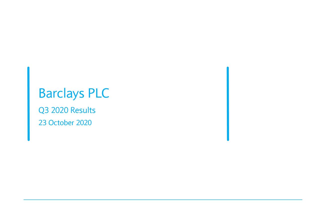 Barclays PLC 2020 Q3 Results Earnings Call Presentation (NYSEBCS