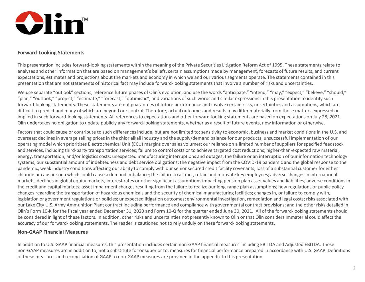 Olin Corporation 2021 Q2 Results Earnings Call Presentation (NYSE