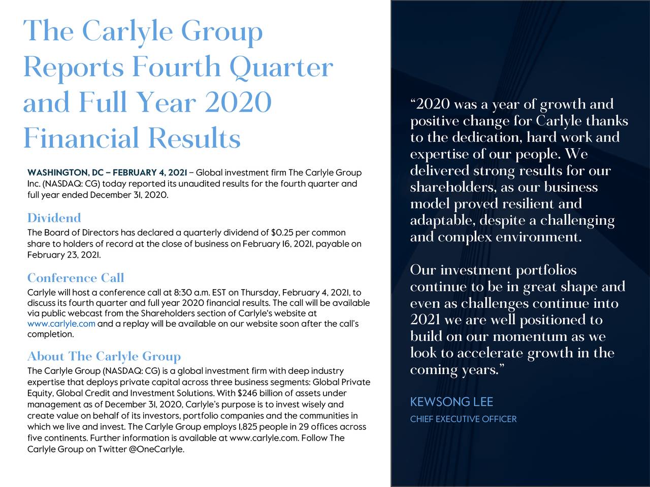 The Carlyle Group Inc. 2020 Q4 - Results - Earnings Call Presentation ...