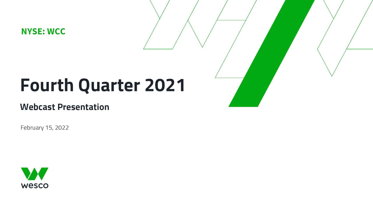 WESCO International, Inc. 2022 Q4 Results Earnings Call