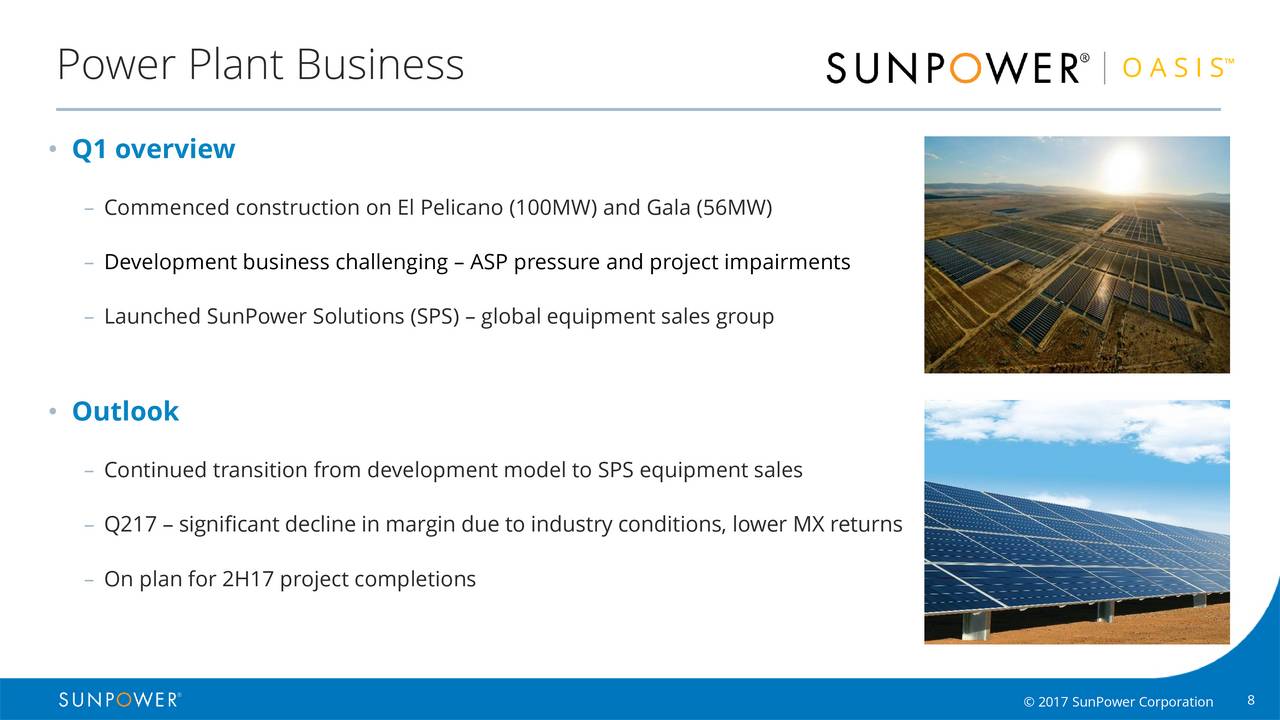 SunPower Corporation 2017 Q1 Results Earnings Call Slides (NASDAQ