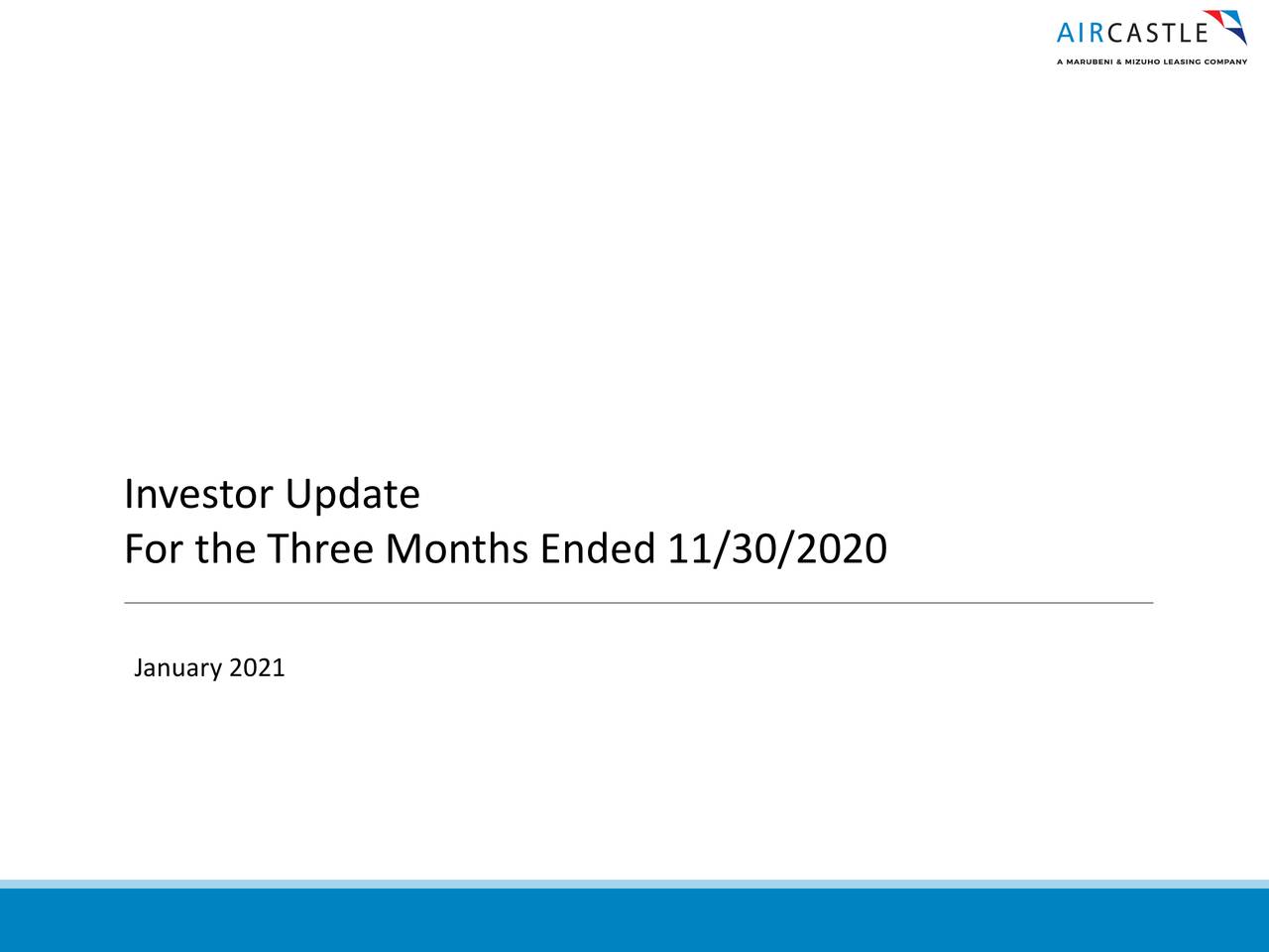 Aircastle Limited 2020 Q3 Results Earnings Call Presentation (NYSE