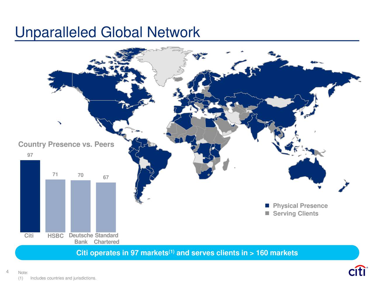 citi global consumer bank locations around the world