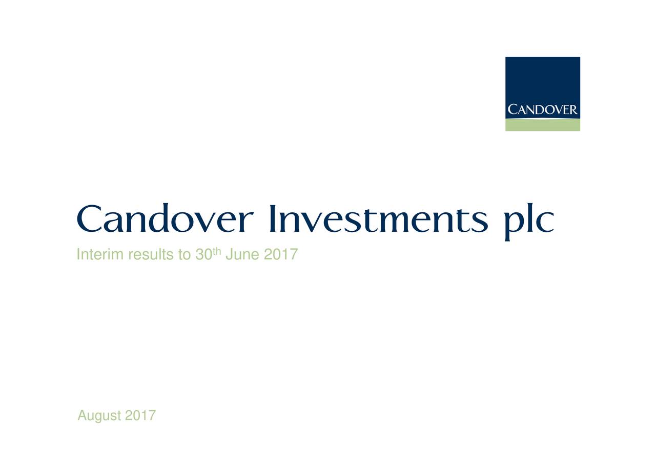 Candover Investment Plc 2017 Q2 Results Earnings Call Slides